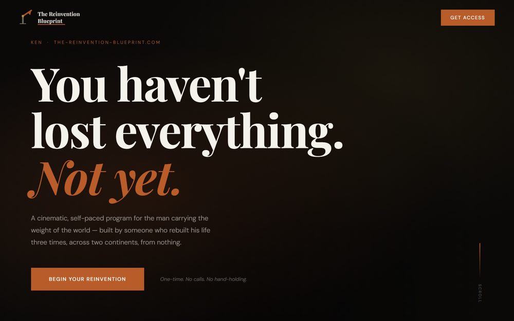 The Reinvention Blueprint — landing page